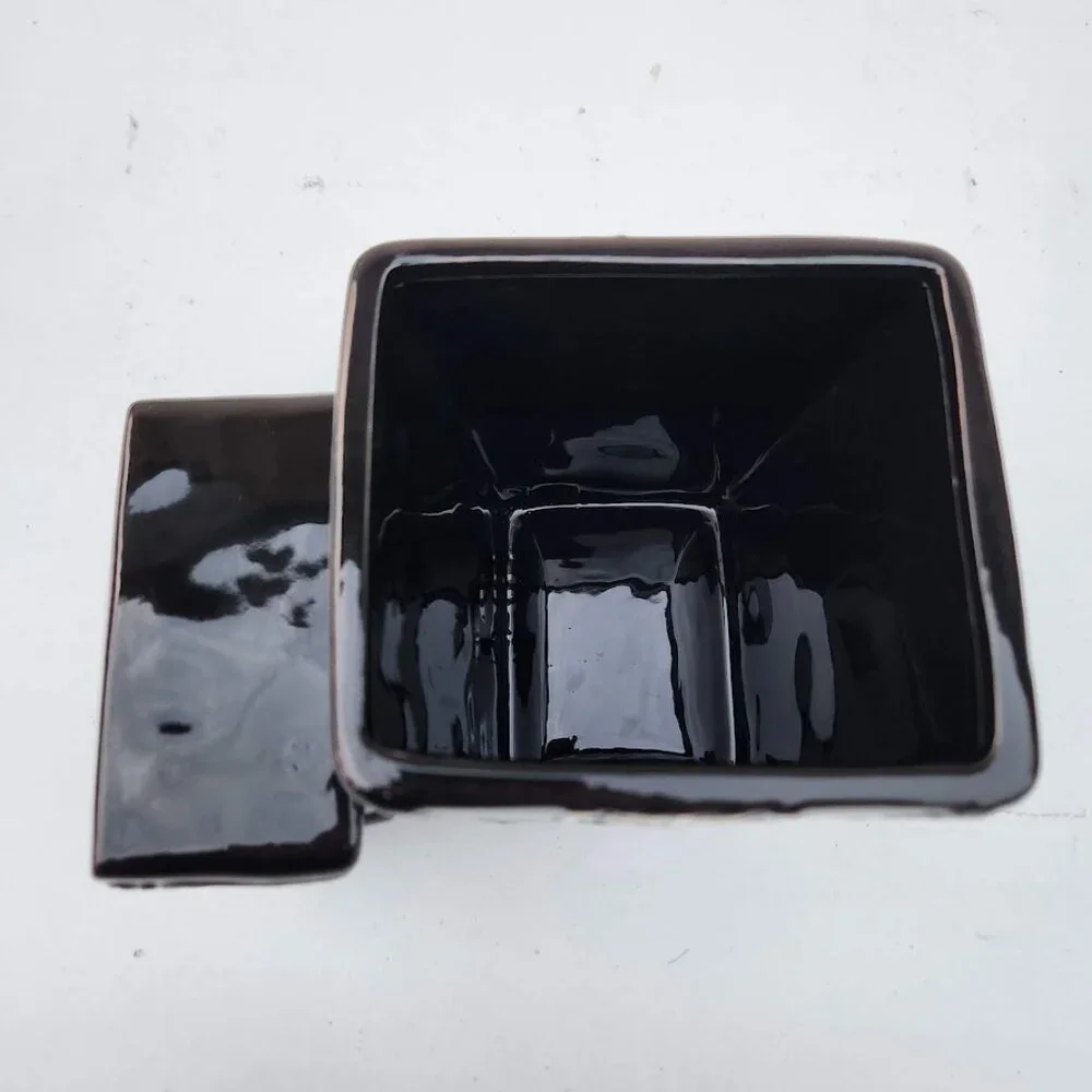 NEW Ceramic Coffin Jar Bathroom Decor Black Goth Skeleton Party Decorations Goth